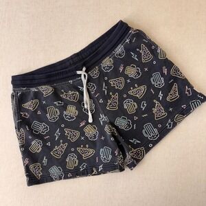 Chubbies Lounge Shorts Mens Large Pizza Beer Neon Print Grey Fleece Large